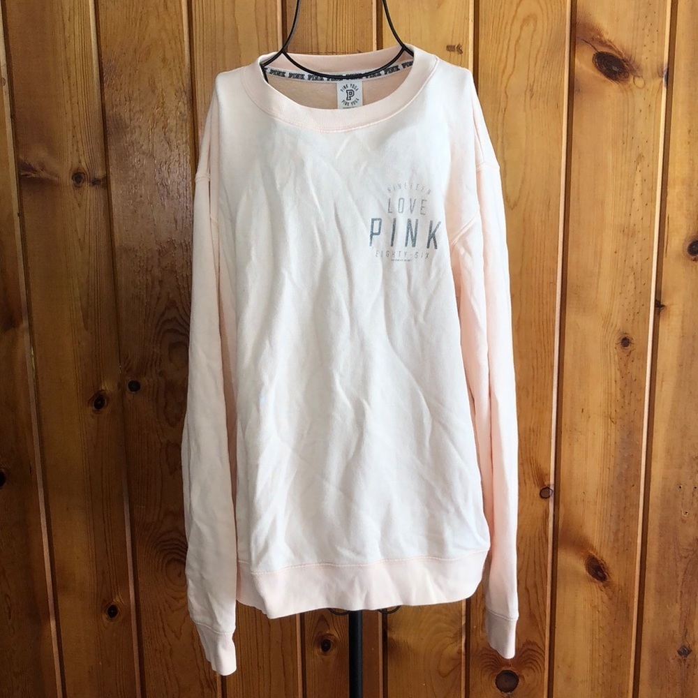 Pink Victoria's secret yoga sweatshirt crew neck top Pink size Large Peach​​​